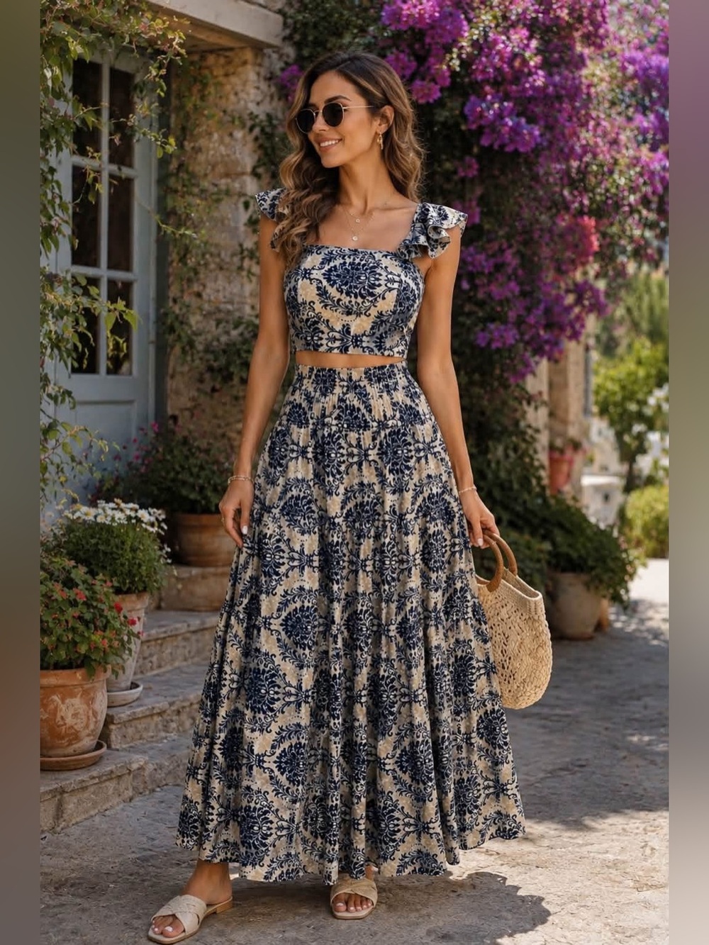 #33: NWT Dark Blue 2 Piece Maxi Skirt Set